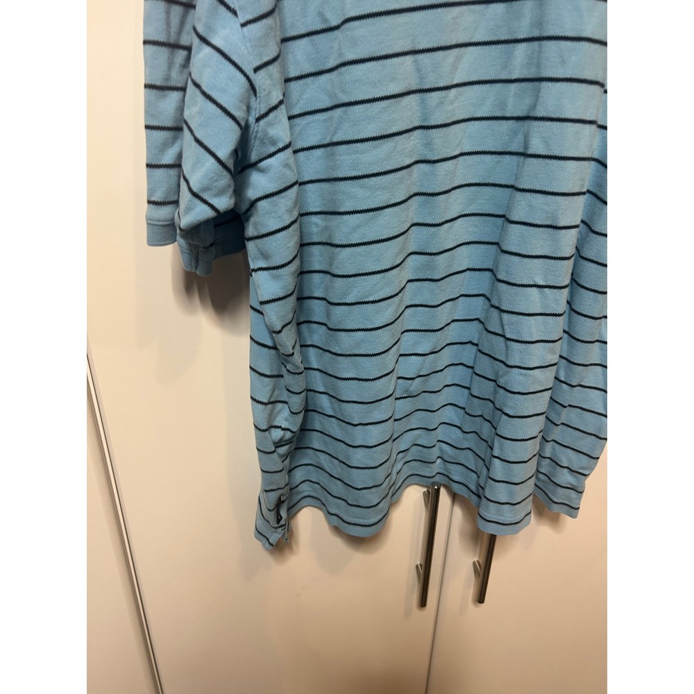 Eddie Bauer Mens XXL Blue Striped Short Sleeve Cotton Pique Polo Shirt‎ - Picture 12 of 16